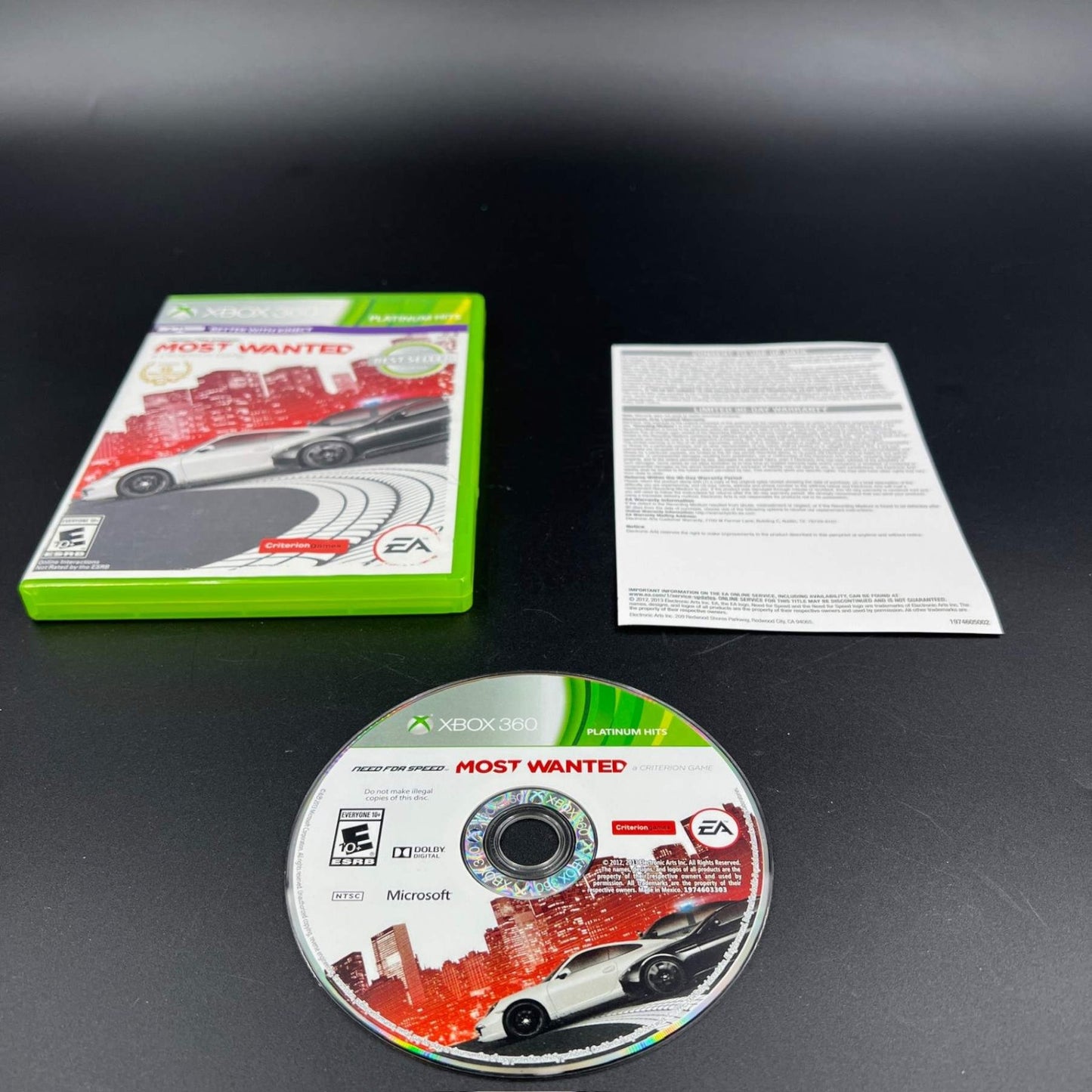 Need For Speed Most Wanted Microsoft Xbox 360 Platinum Hits Complete Kinect Game