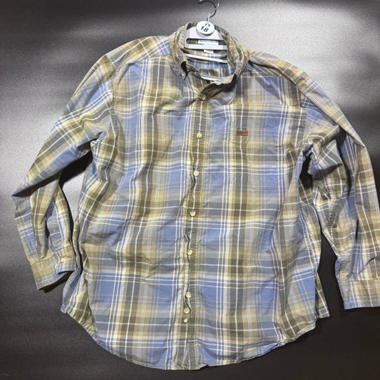 Carhartt Mens XL Plaid Flannel Shirt Long Sleeve Button Down Blue Green