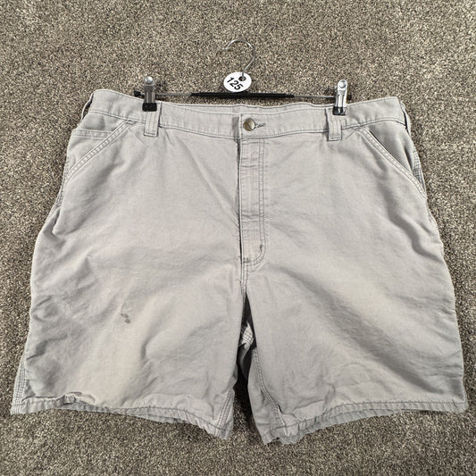 Carhartt Mens Carpenter Work Shorts Size 42 Gray Canvas Cotton Utility Stained
