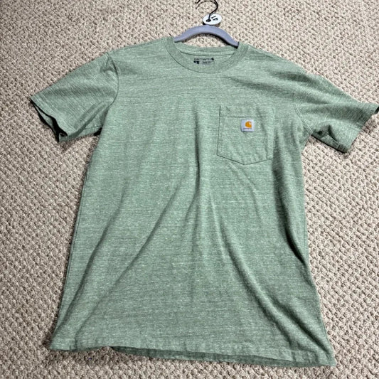Carhartt Womens Loose Fit Pocket T-Shirt S Green Heather Short Sleeve