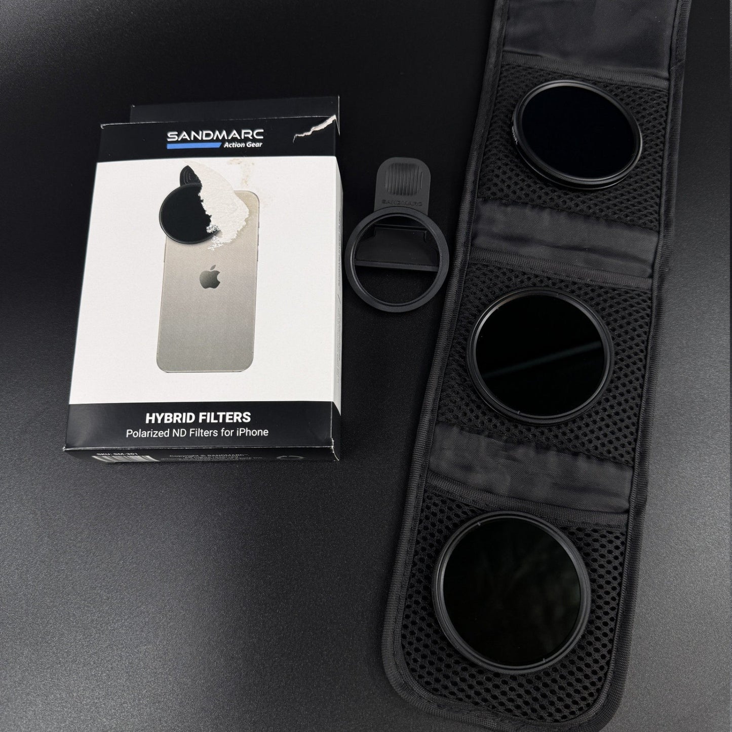 SANDMARC ND PL Lens Filter Set For iPhone Clip On ND16 ND32 ND64 w/Step Up Ring