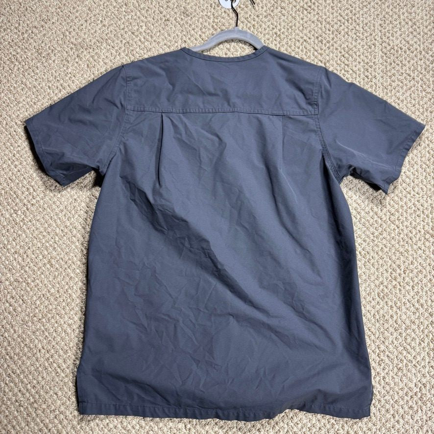 Carhartt Mens Scrub Top S Gray Modern Fit Medical Uniform V-Neck Shirt