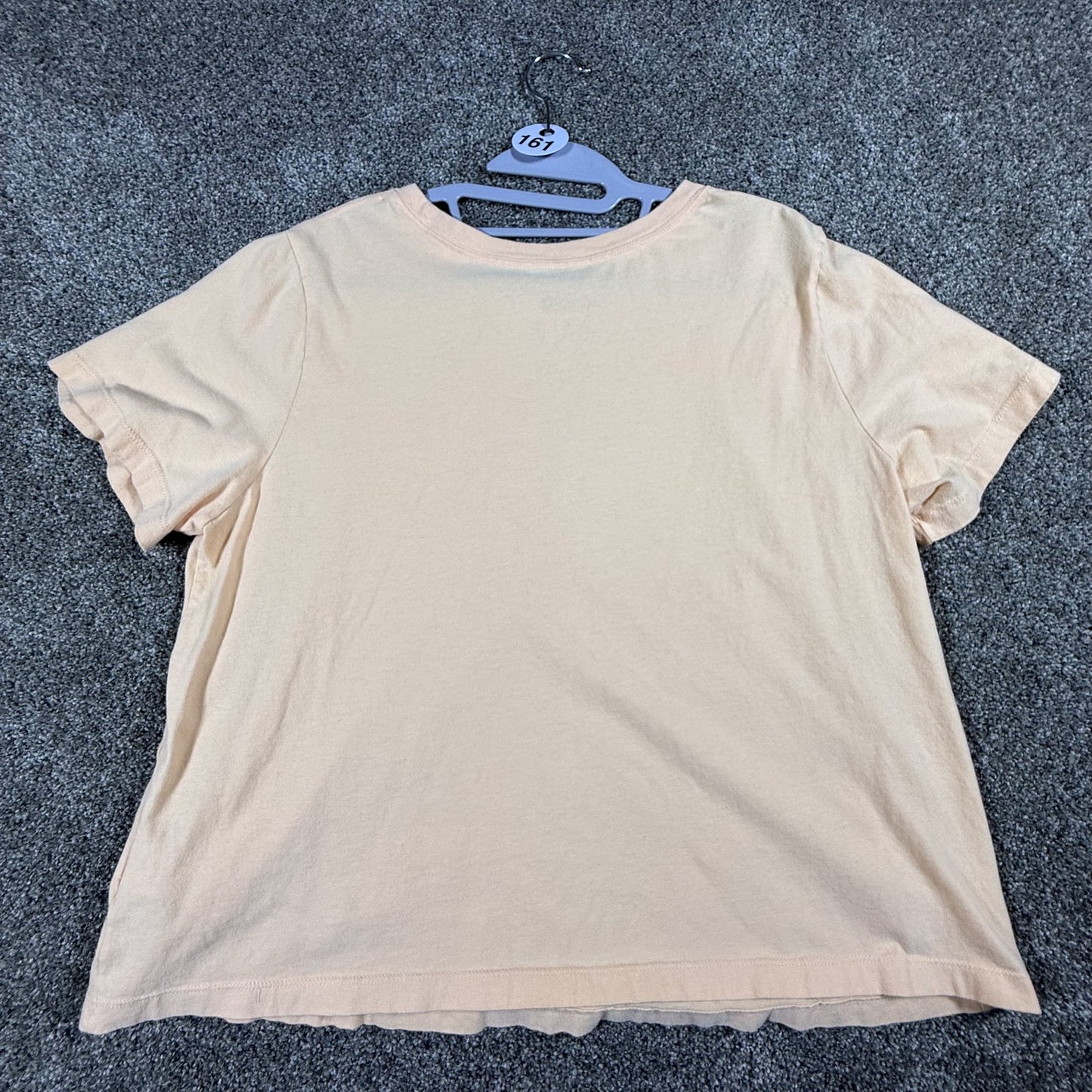The North Face Womens 1X Peach T Shirt Graphic Logo Short Sleeve Cotton