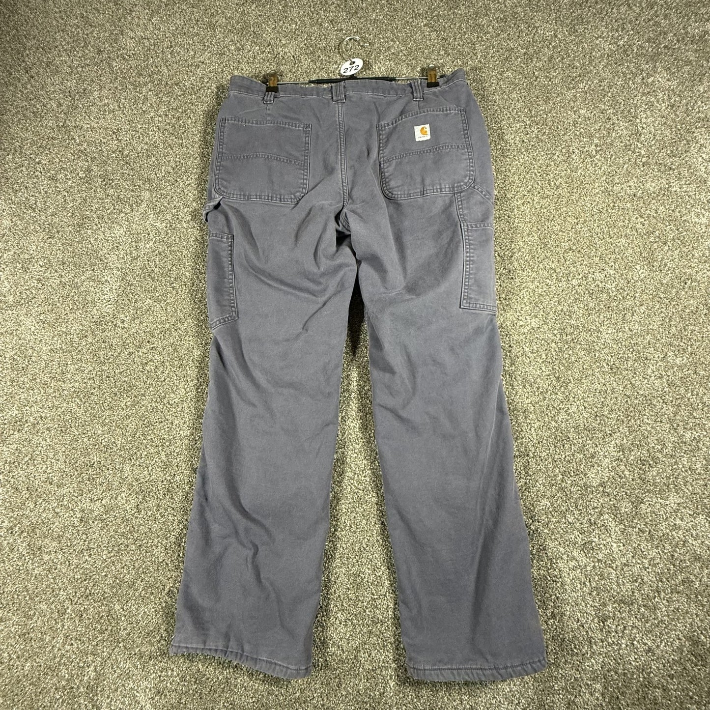 Carhartt Womens Fleece Lined Work Pants Carpenter Original Fit 14 Short Gray