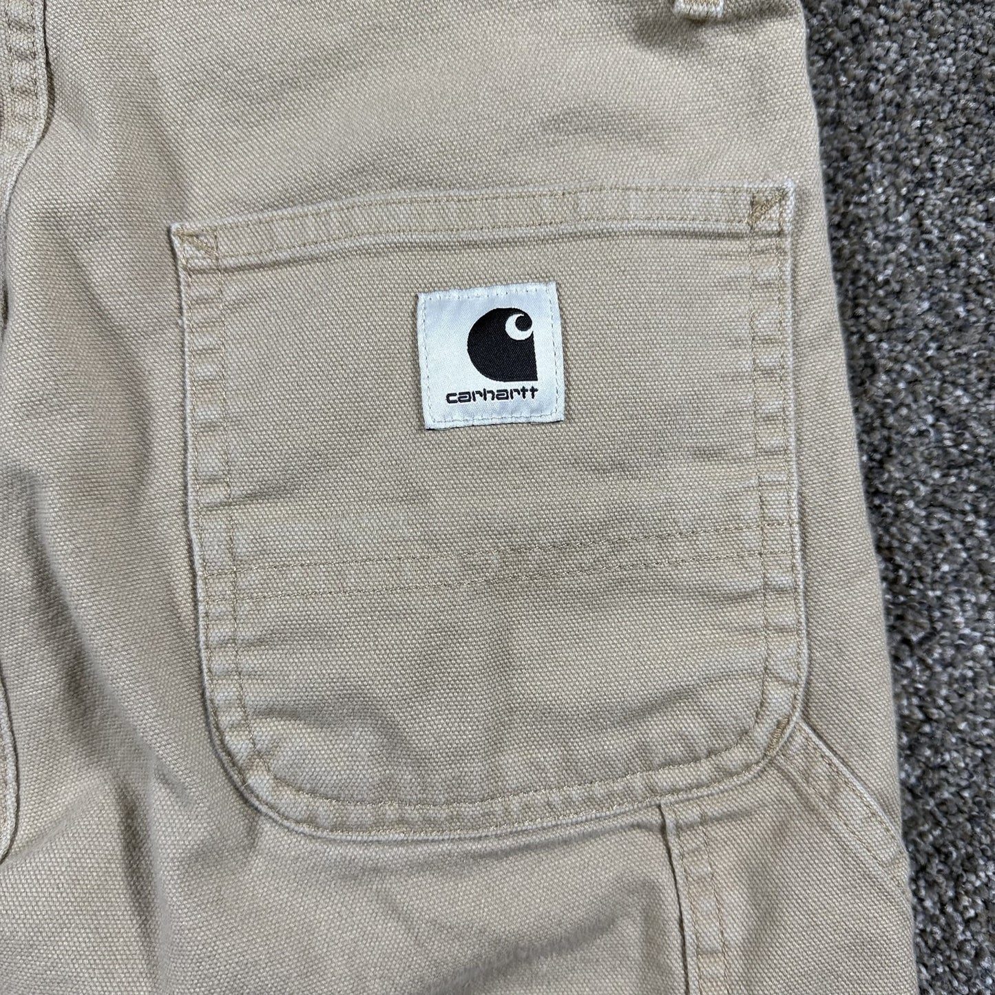 Carhartt WIP Women's Pierce Carpenter Pants Size 28 Tan Canvas RW/Boyfriend