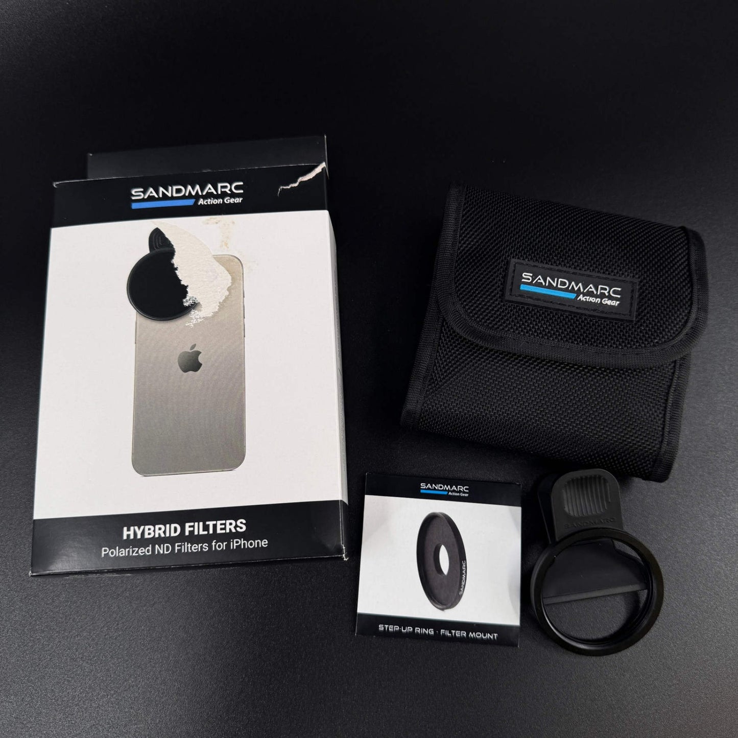 SANDMARC ND PL Lens Filter Set For iPhone Clip On ND16 ND32 ND64 w/Step Up Ring