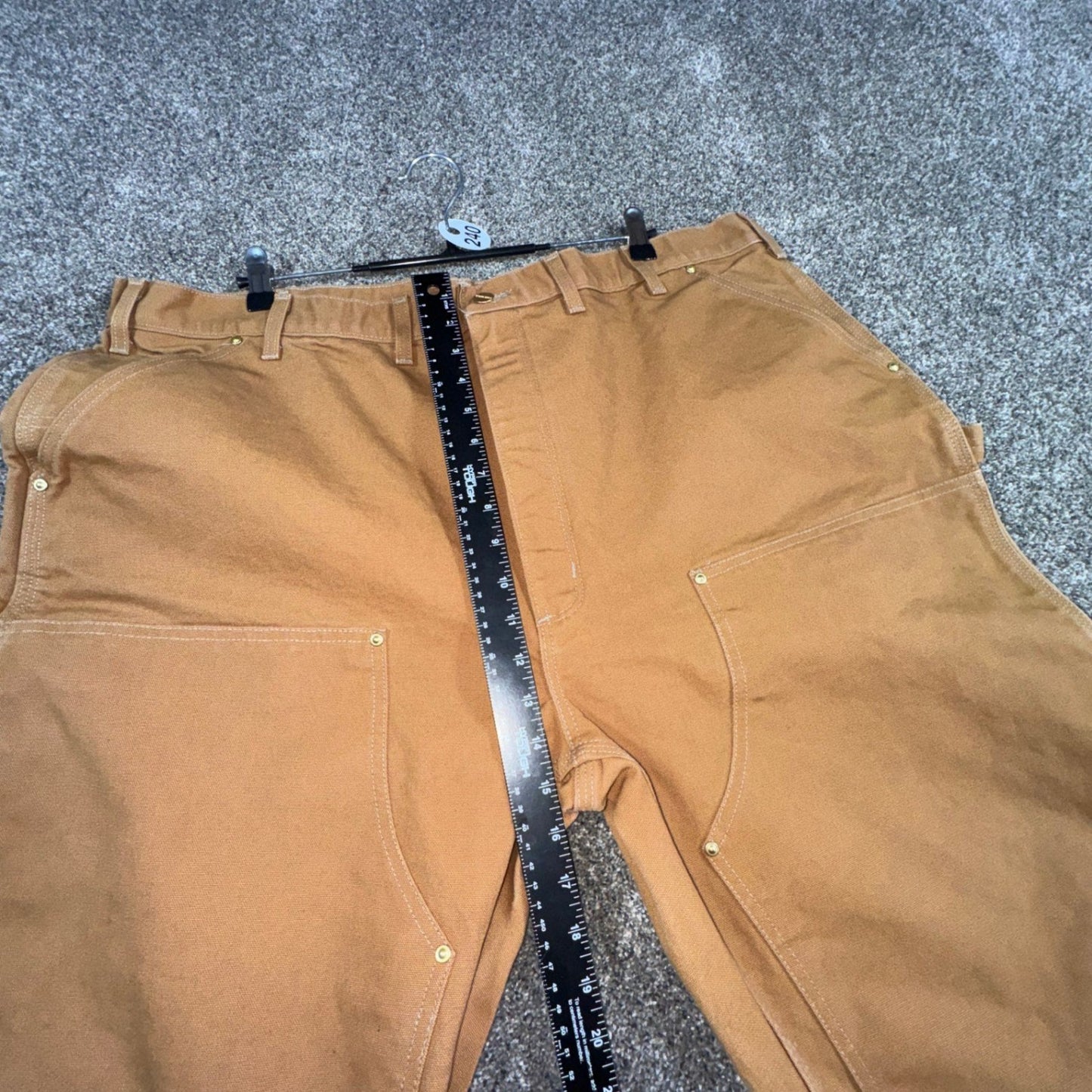 Carhartt Mens B01 Double Knee Work Pants Dungaree Fit 44x34 Brown Cotton Duck