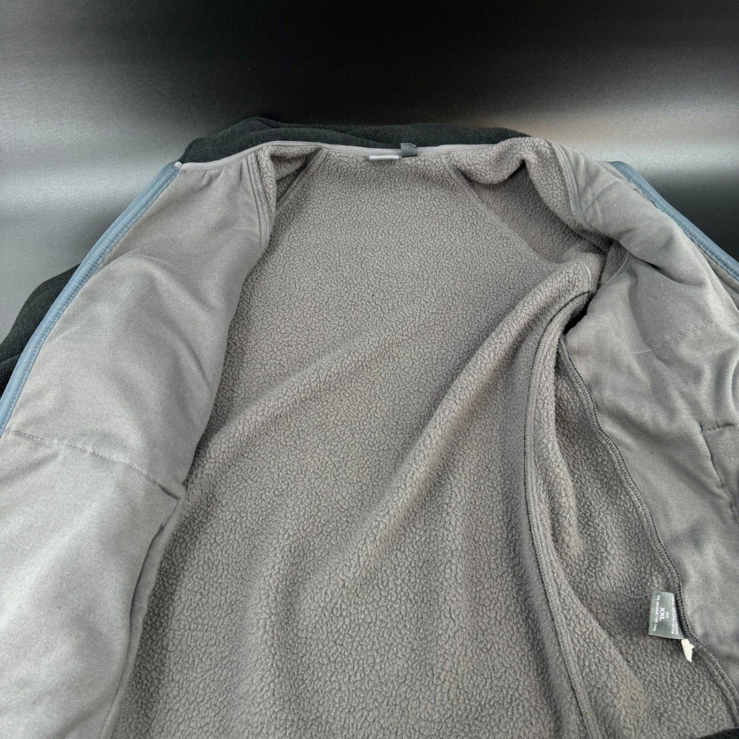 Mens XXL New Balance Fleece Jacket Full Zip Charcoal Gray Heavy Weight