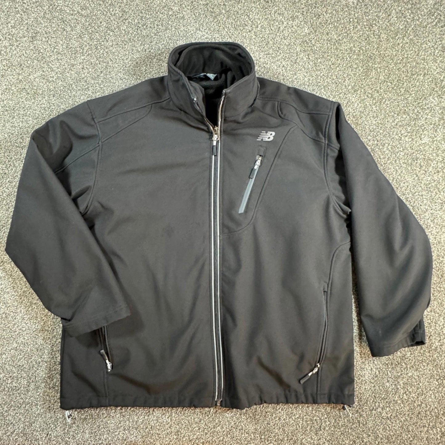 New Balance Mens Heavy Softshell Jacket XL Black Removable Fleece Liner