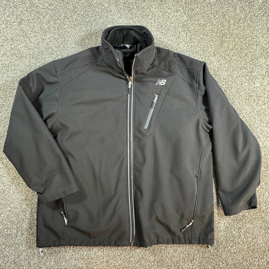New Balance Mens Heavy Softshell Jacket XL Black Removable Fleece Liner