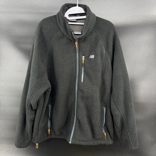 Mens XXL New Balance Fleece Jacket Full Zip Charcoal Gray Heavy Weight
